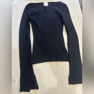 H&M Black Ribbed Knit Top
